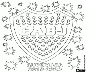 desenho de Boca Juniors, Superliga 2019-2020 para colorir