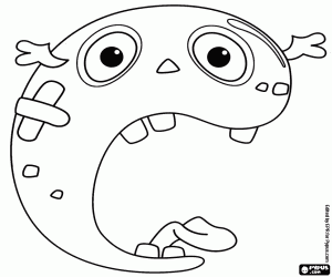 desenho de Uma boca monstruosa, a letra C para colorir