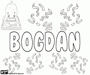 desenho de Bogdan, nome para filho para colorir