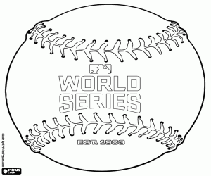 desenho de Bola de beisebol das World Series para colorir