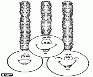 desenho de Bolas de Natal com sorrisos para colorir