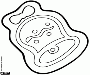 desenho de Bolinho de Natal como um sino para colorir