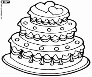 desenho de Bolo de casamento para colorir