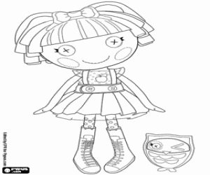 desenho de Uma boneca Lalaloopsy com uma coruja para colorir
