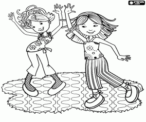 desenho de Dois bonecas de Groovy Girls para colorir