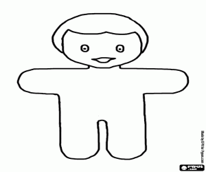 desenho de Um boneco simples de vestir-se para colorir