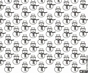 desenho de Bonecos de neve, fundo de Natal para colorir