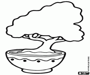 desenho de Um bonsai japonês para colorir
