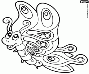 desenho de Borboleta alegre para colorir