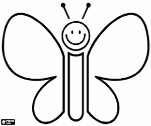 desenho de Borboleta branca para decorar para colorir