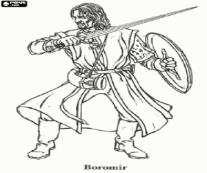 desenho de Boromir, o Senhor dos anéis para colorir