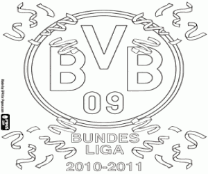 desenho de Borussia Dortmund, campeão 2010-2011 para colorir