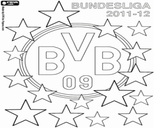 desenho de Borussia Dortmund, campeão 2011-2012 para colorir