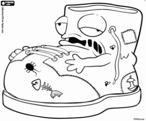 desenho de Uma bota pútrida, Trash Pack para colorir