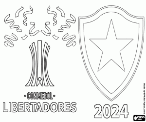 desenho de Botafogo, campeão Libertadores 2024 para colorir