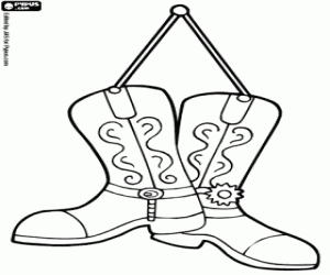 desenho de Botas de Cowboy para colorir