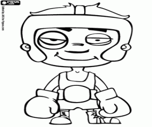 desenho de Um boxeador após o combate para colorir