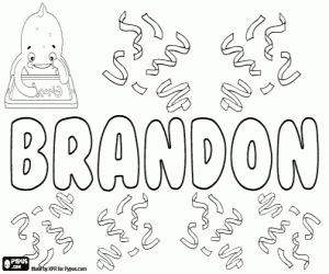 desenho de Brandon, nome inglês para menino para colorir