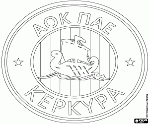 desenho de Brasão de armas do AOK Kerkyra para colorir