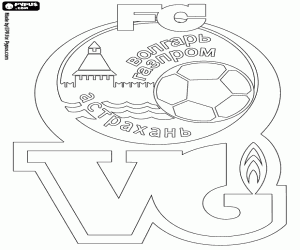 desenho de Brasão de armas do FK Volgar Astrakhan para colorir