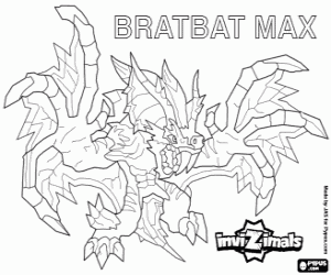 desenho de Bratbat Max, vampiro Invizimals para colorir