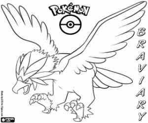 desenho de Braviary, uma águia de Pokemon para colorir
