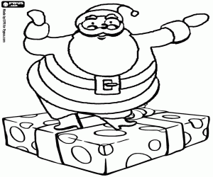 desenho de Braços abertos do Papai Noel para colorir