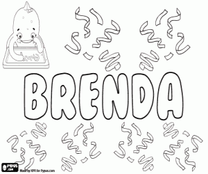 desenho de Brenda, nome feminino para colorir