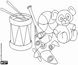 desenho de Alguns brinquedos para as crianças para colorir