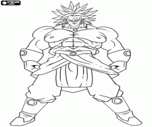 desenho de Broly, Super Saiyajin, DragonBall para colorir