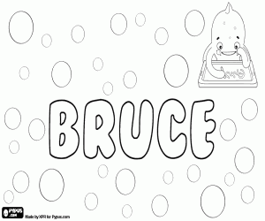 desenho de Bruce, nome inglês e escocês para colorir