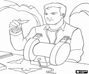 desenho de Bruce Wayne em sua caverna para colorir