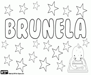 desenho de Brunela, nome para menina para colorir