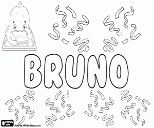 desenho de Bruno, nome próprio masculino para colorir