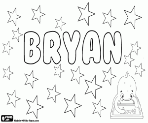 desenho de Bryan, nome dado para menino para colorir