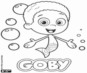 desenho de Um os Bubble Guppies, Goby para colorir