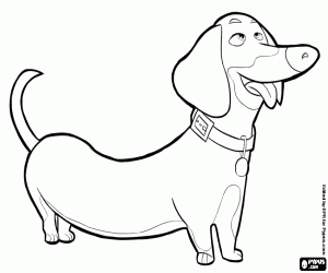 desenho de Buddy ou Billy, um cachorro salsicha para colorir