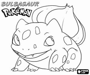 desenho de Bulbasaur, um Pokémon réptil para colorir