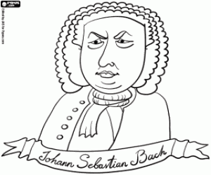 desenho de O busto de Bach para colorir