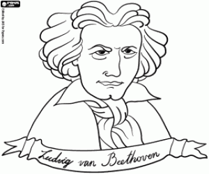 desenho de O busto de Beethoven para colorir