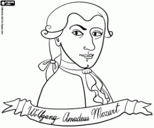 desenho de O busto de Mozart para colorir