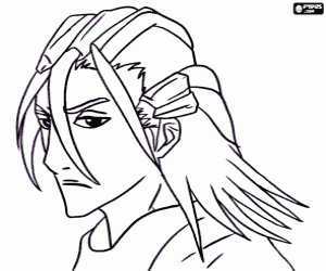 desenho de Byakuya Kuchiki, personagem de Bleach para colorir