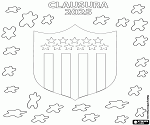 desenho de CA Peñarol, campeão do Clausura 2025 para colorir