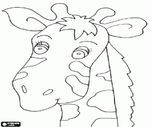 desenho de Cabeça da girafa  para colorir