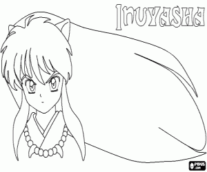 desenho de O cabelo comprido de Inuyasha para colorir