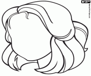 desenho de Cabeça com cabelo de menina para colorir