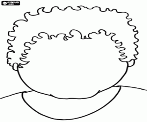 desenho de Cabeça com cabelo crespo sem rosto para colorir