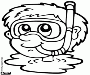 desenho de Cabeça do mergulhador da água para colorir