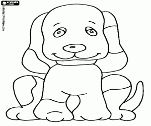 desenho de Cachorrinho com rosto melancólico para colorir