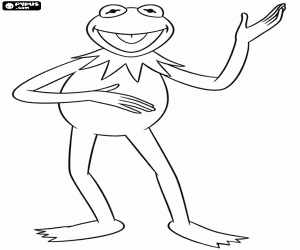 desenho de Caco, o sapo, o Muppet mais famoso para colorir